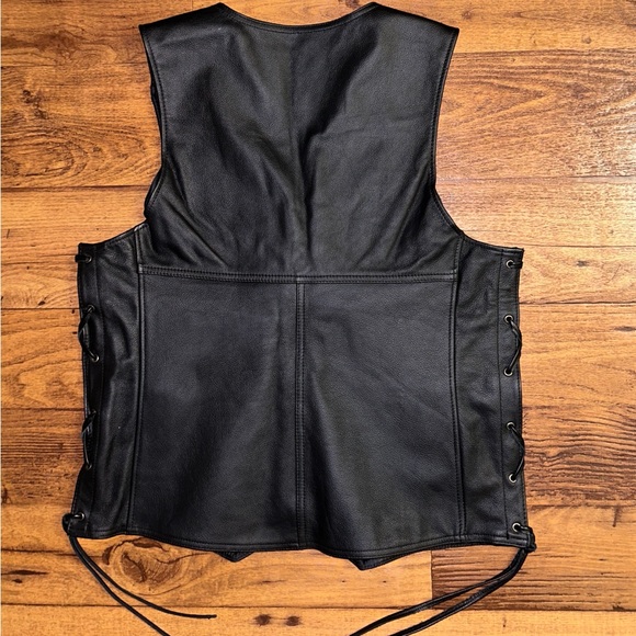 Harley-Davidson • Large • Cowhide Leather • Men’s • Black • 4 Patches • Vest - Picture 14 of 15